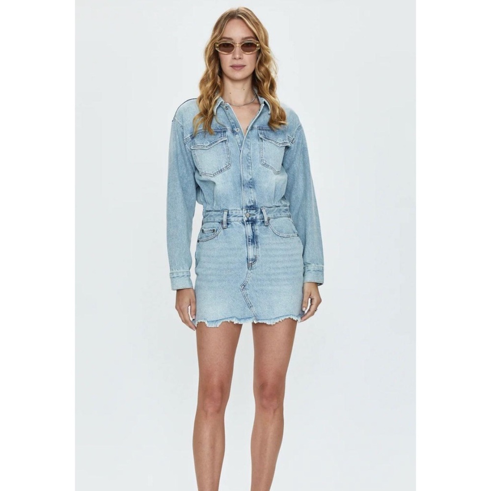 Pistola Denim Dress Medium NEVER WORN retail price $215  Light Blue Denim Dress